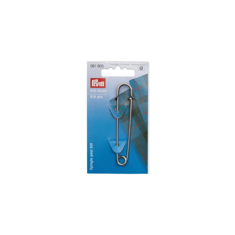 Prym 081605 Alfiler para kilt, 76 mm, color plateado