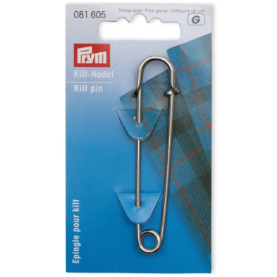 Prym 081605 Alfiler para kilt, 76 mm, color plateado