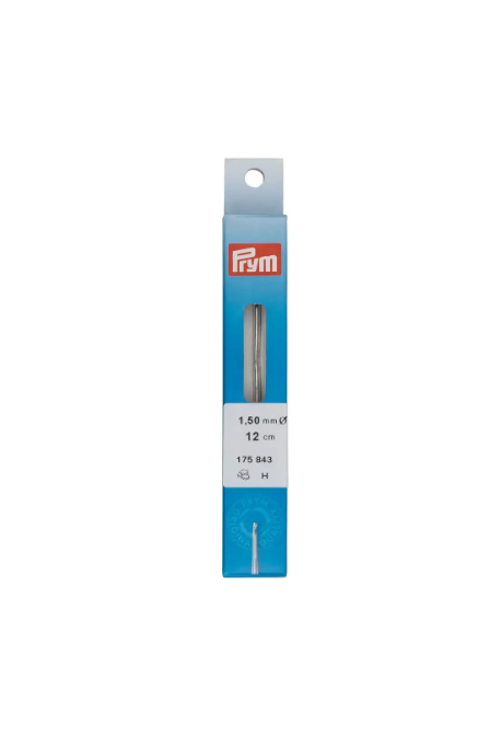 Prym 175838 Aguja de crochet sin mango, 2,50 mm, color plata