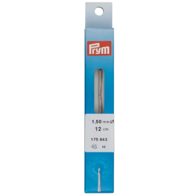 Prym 175843 Aguja de crochet sin mango, 1,50 mm, color plata