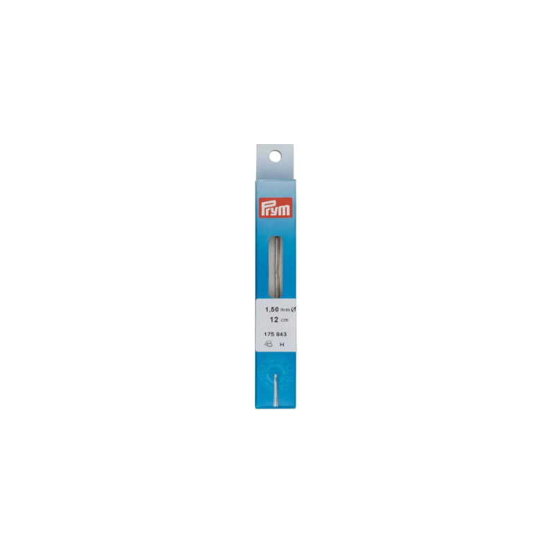 Prym 175 851 Aguja de crochet sin mango, 0,60 mm, color plata