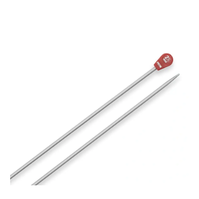 Prym 191473 Agujas de tejer de una sola punta, aluminio, 40 cm, 2,50 mm, gris