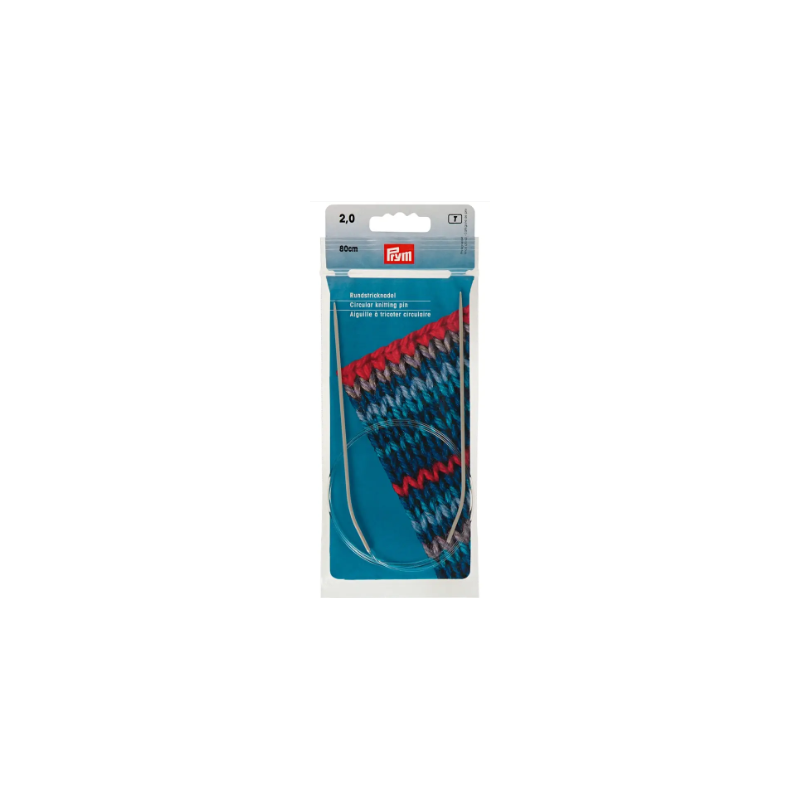 Prym 211204 Agujas circulares de aluminio, 80 cm, 2,00 mm, color gris