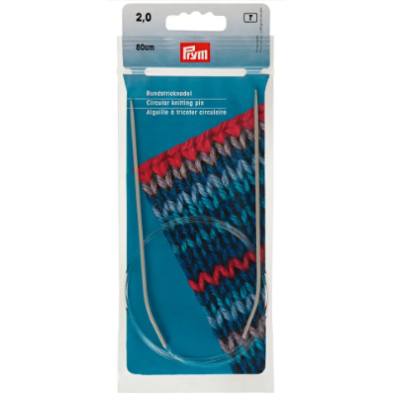 Prym 211204 Agujas circulares de aluminio, 80 cm, 2,00 mm, color gris