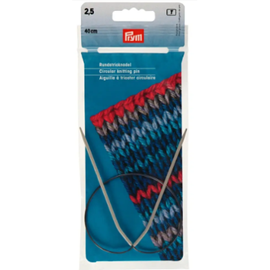 Prym 211215 Agujas circulares de aluminio, 40 cm, 2,50 mm, color gris