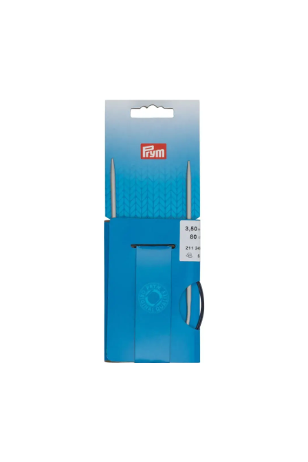 Prym 211249 Agujas circulares de aluminio, 80 cm, 3,50 mm, color gris