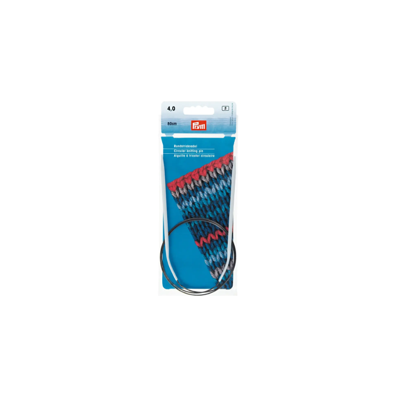 Prym 211264 Agujas circulares de tejer, aluminio, 80 cm, 4,00 mm, gris