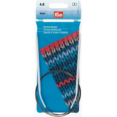 Prym 211264 Agujas circulares de tejer, aluminio, 80 cm, 4,00 mm, gris