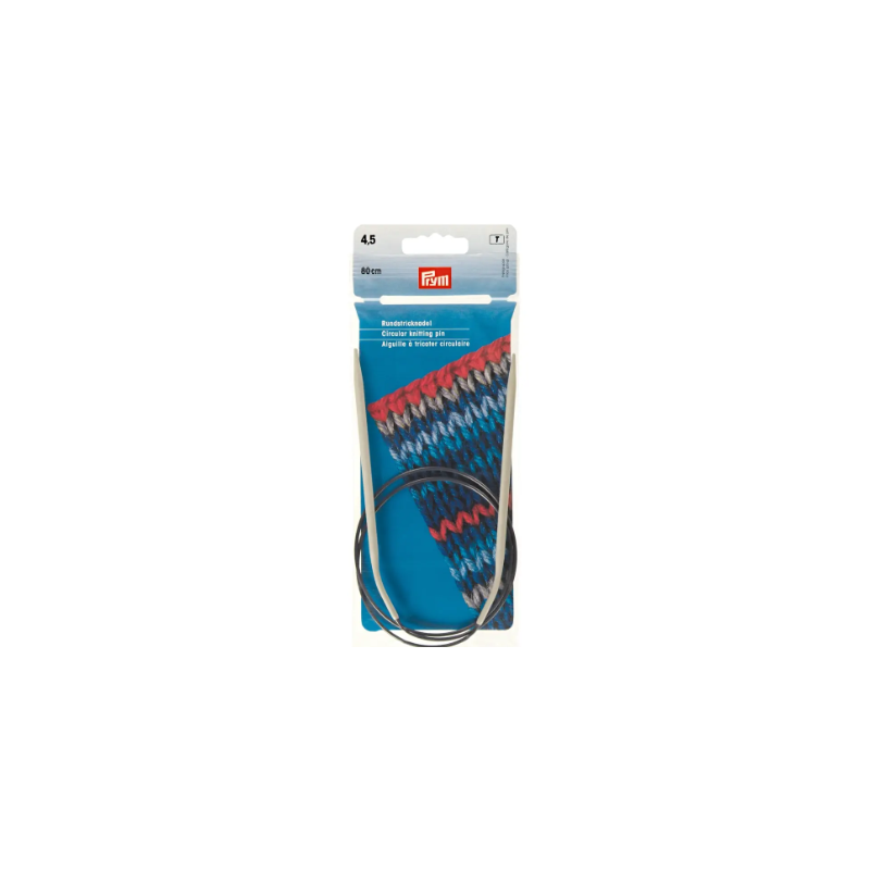 Prym 211279 Agujas circulares de aluminio, 80 cm, 4,50 mm, color gris