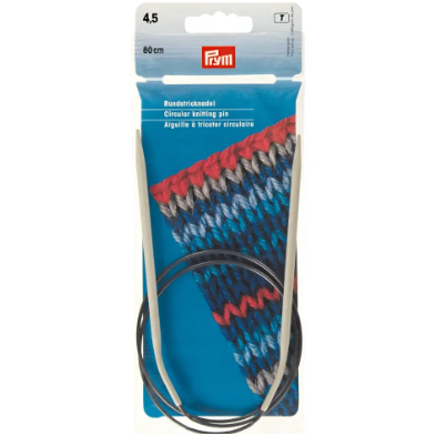 Prym 211279 Agujas circulares de aluminio, 80 cm, 4,50 mm, color gris