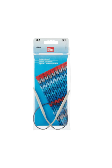 Prym 211305 Agujas circulares de aluminio, 40 cm, 6,00 mm, color gris