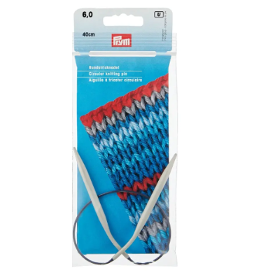 Prym 211305 Agujas circulares de aluminio, 40 cm, 6,00 mm, color gris