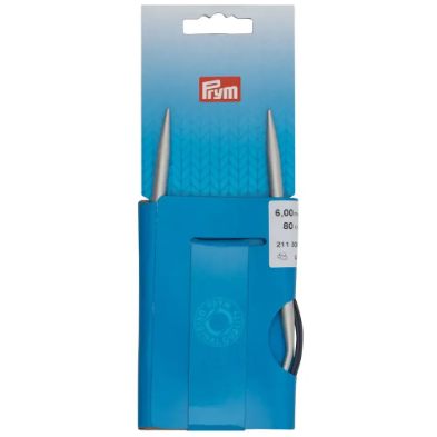 Prym 211309 Agujas circulares de tejer, aluminio, 80 cm, 6,00 mm, gris