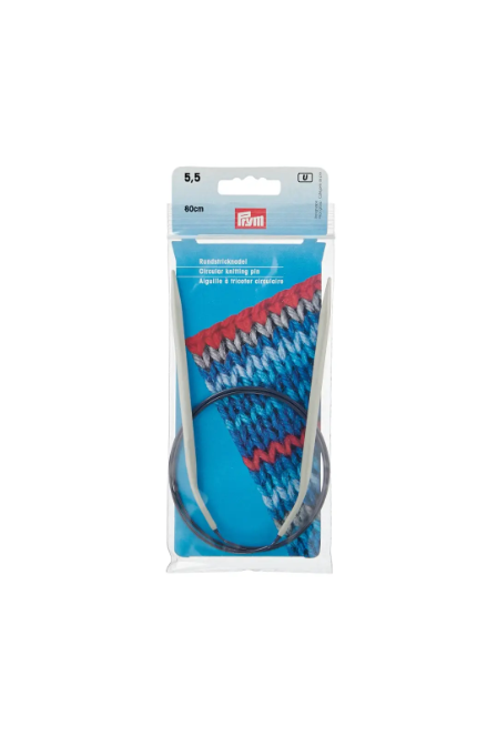 Prym 211364 Agujas circulares de aluminio, 80 cm, 5,50 mm, color gris