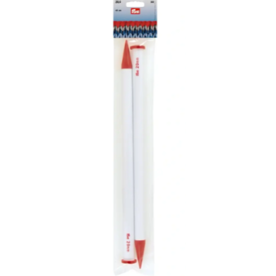 Prym 218235 Agujas de tejer de una sola punta, plástico, 40 cm, 20,00 mm, gris