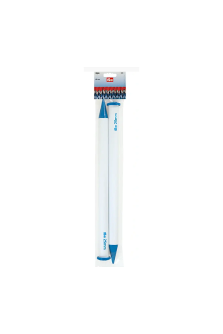 Prym 218236 Agujas de tejer de una sola punta, plástico, 40 cm, 25,00 mm, gris