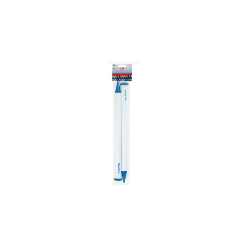 Prym 218236 Agujas de tejer de una sola punta, plástico, 40 cm, 25,00 mm, gris