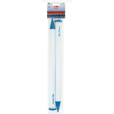 Prym 218236 Agujas de tejer de una sola punta, plástico, 40 cm, 25,00 mm, gris