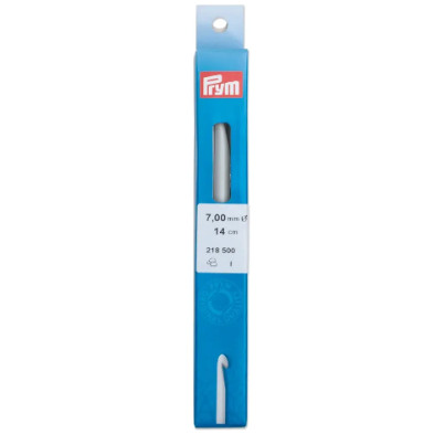 Prym 218500 Aguja de crochet para lana sin mango 14cm, 7,00mm, color gris