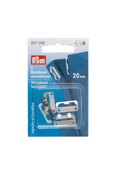 Prym 267260 Ganchos y barras para faldas, 20 mm, color plata