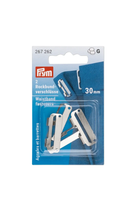 Prym 267262 Ganchos y barras para faldas, 30 mm, color plata