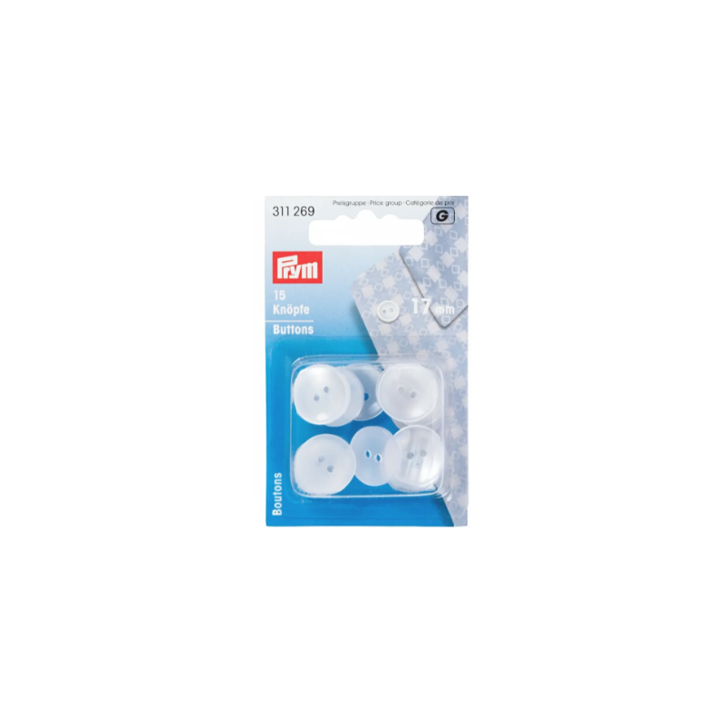 Prym 311 269 Botones de bata y pijama, 17 mm, nácar