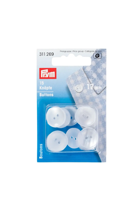 Prym 311270 Botones de bata y pijama, 18 mm, nácar