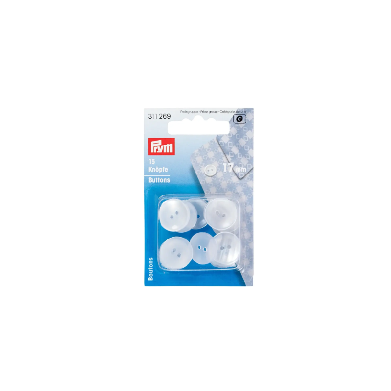 Prym 311 270 Botones de bata y pijama, 18 mm, nácar