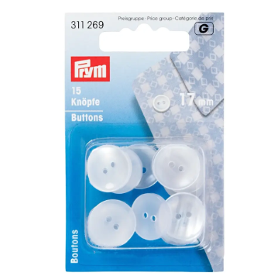 Prym 311270 Botones de bata y pijama, 18 mm, nácar