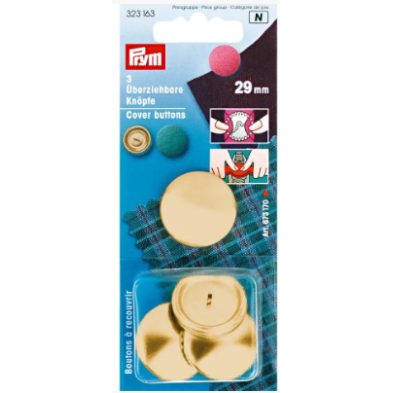 Prym 323163 Botones de cubierta, 29 mm, color dorado