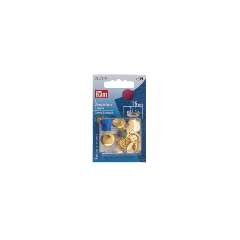 Prym 323 215 Botones de tapa, con herramienta, 15 mm, color dorado