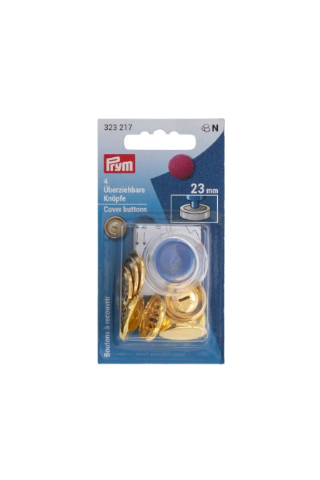 Prym 323 217 Botones de tapa, con herramienta, 23 mm, color dorado