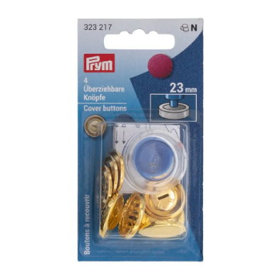 Prym 323 217 Botones de tapa, con herramienta, 23 mm, color dorado