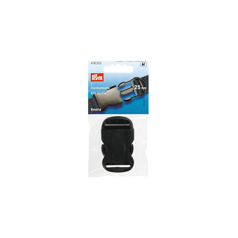 Prym 416 352 Hebilla de clip fuerte de 25 mm, color negro