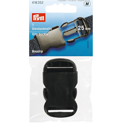 Prym 416 352 Hebilla de clip fuerte de 25 mm, color negro