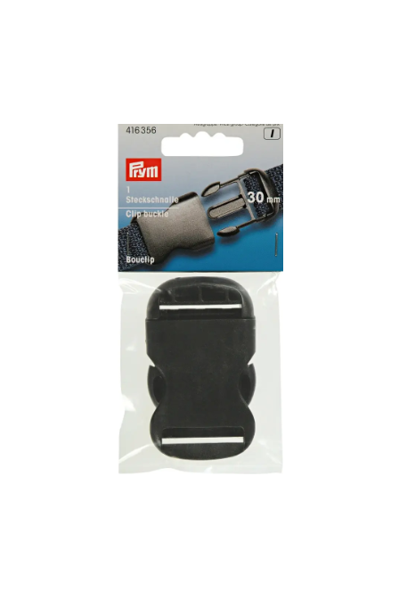 Prym 416356 Hebilla de clip fuerte de 30 mm, color negro