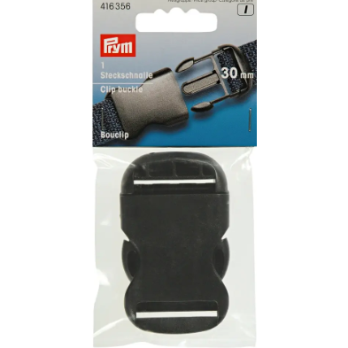 Prym 416356 Hebilla de clip fuerte de 30 mm, color negro