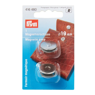 Prym 416480 Cierre magnético, 19 mm, color plateado