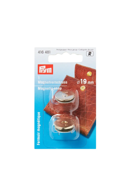 Prym 416 481 Cierre magnético, 19 mm, color dorado