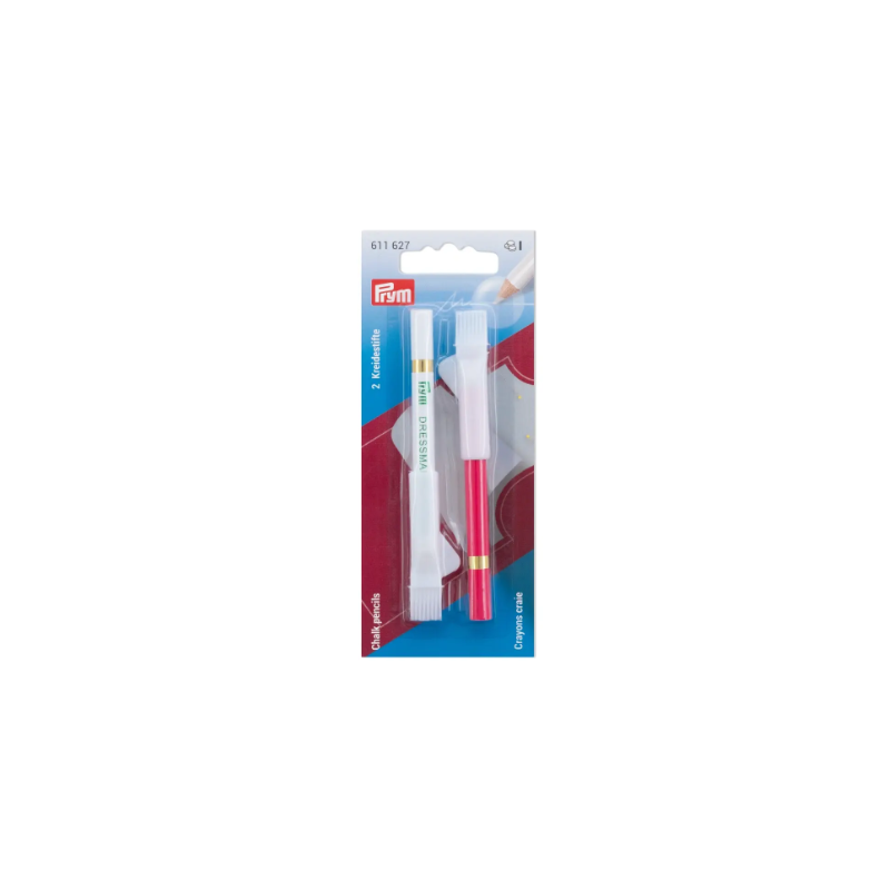 Prym 611627 Lápices de tiza y pincel, blanco/rosa