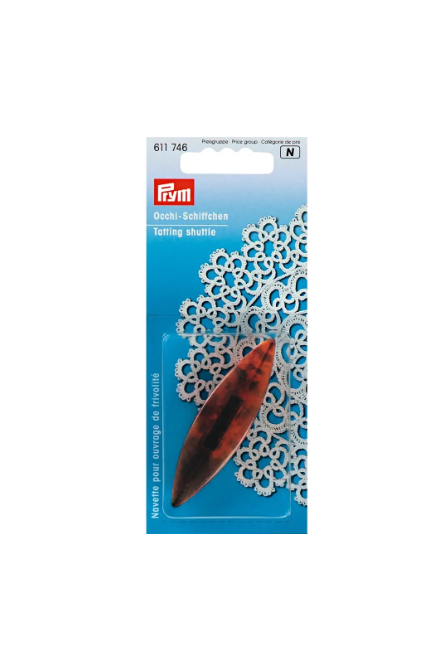 Prym 611746 Lanzadera para frivolité, 7 cm, color carey