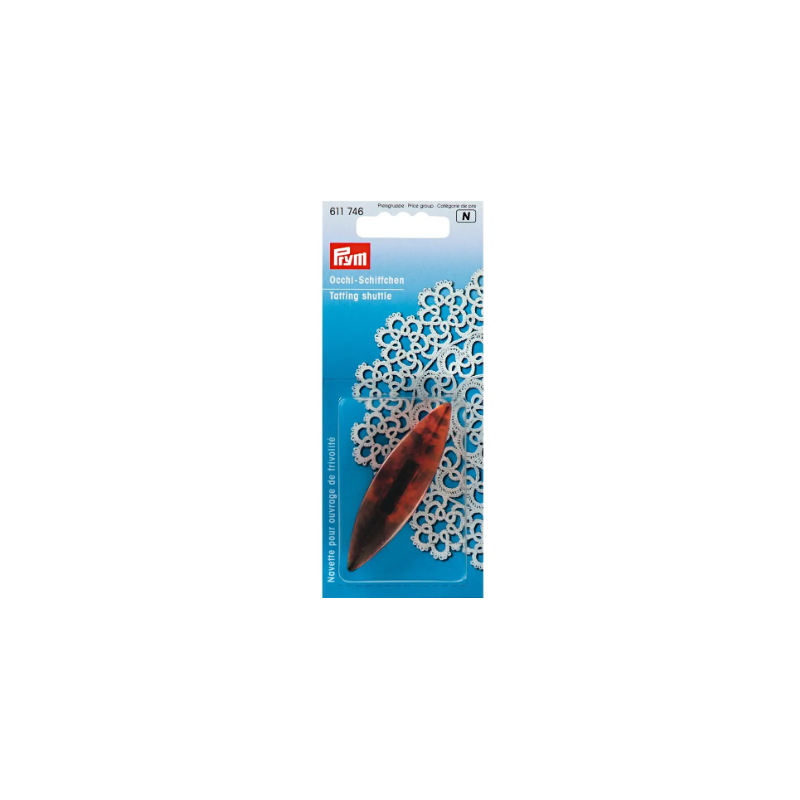 Prym 611746 Lanzadera para frivolité, 7 cm, color carey