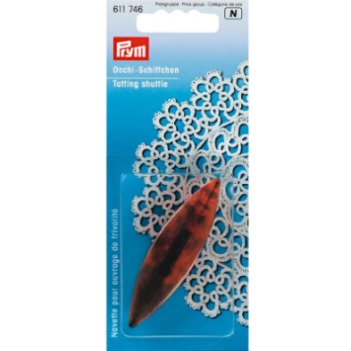 Prym 611746 Lanzadera para frivolité, 7 cm, color carey