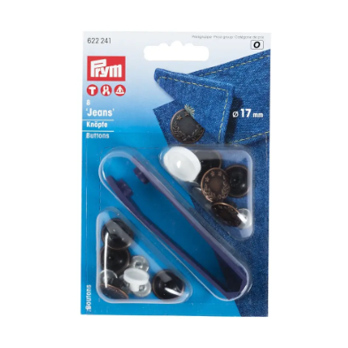 Prym 622241 Botones para jeans sin coser, corona de laurel, 17 mm, cobre viejo