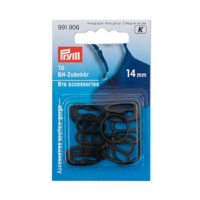 Prym 991906 Accesorio para sujetador, 14 mm, color negro