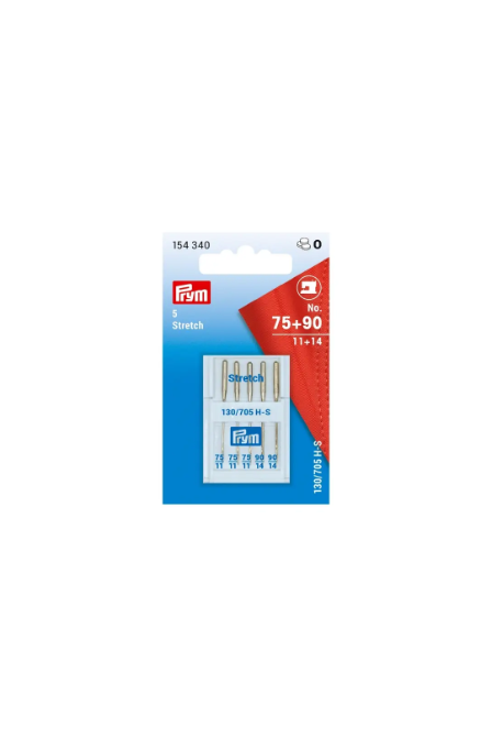 Prym 154340 Agujas para máquina de coser elásticas, 130/705, 75-90