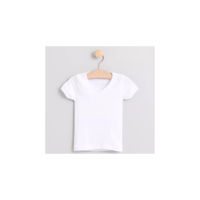 Camiseta interior térmica niña RAPIFE 370 blanca manga corta