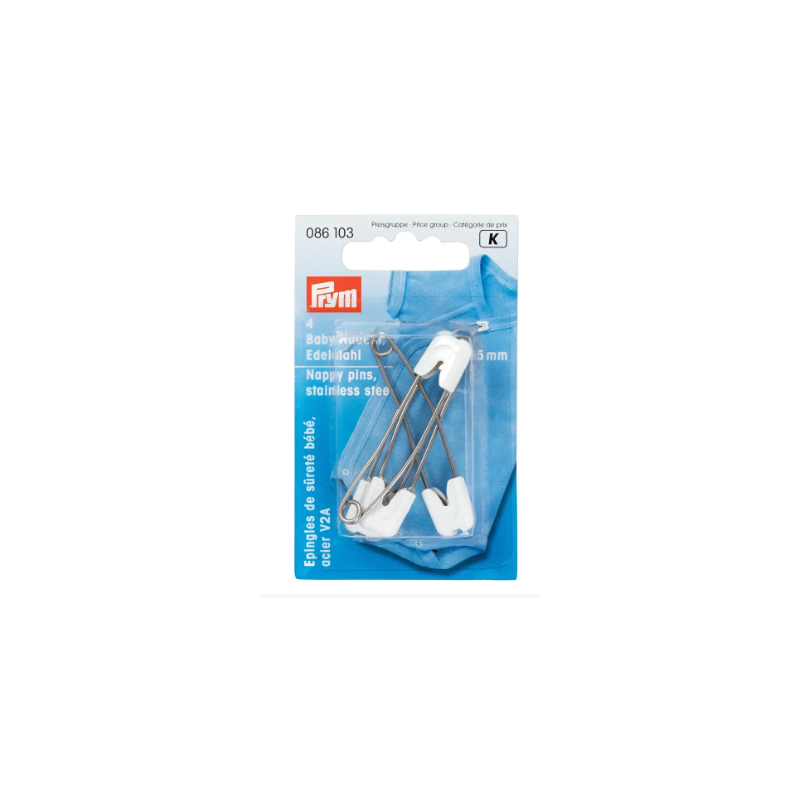 PRYM 086 103 IMPERDIBLES DE ACERO INOXIDABLE CON TAPA DE PLÁSTICO PARA BEBÉ