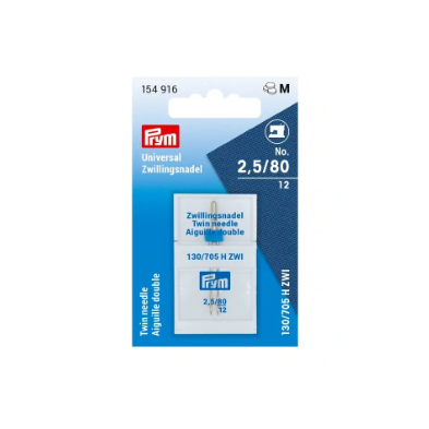 PRYM 154 916 AGUJAS UNIVERSALES DOBLES PARA MÁQUINA DE COSER,130/705, 80/2.5MM