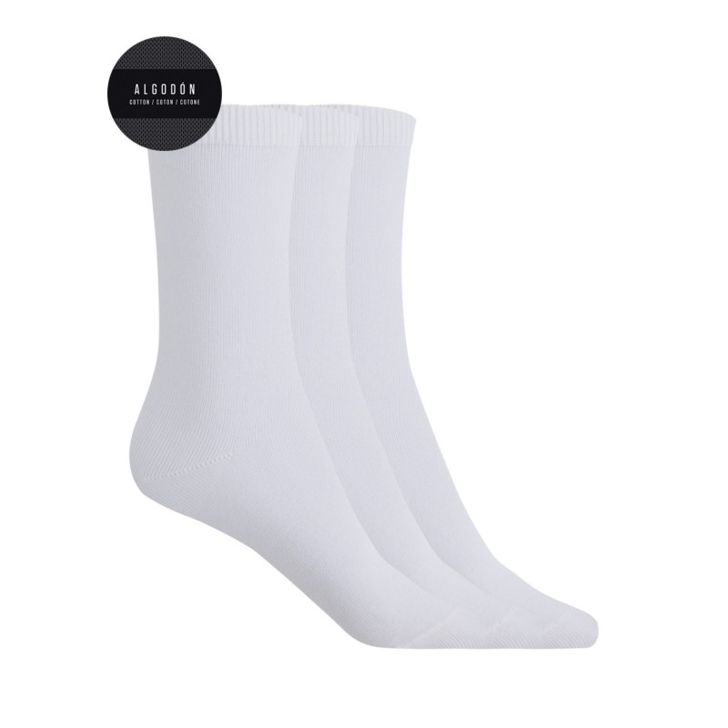 PUNTO BLANCO 70144-10 PACK DE 3 CALCETINES CORTOS LISO ALGODÓN